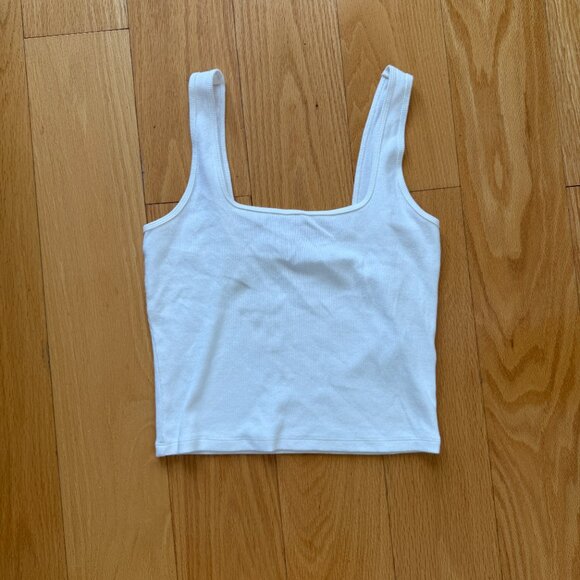 Abercrombie & Fitch White Ribbed Tank Top | Size M - Picture 2 of 3